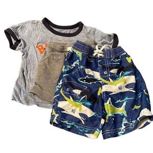 18 months lot swim suit trunks shirts t tee shirt boys short sleeve